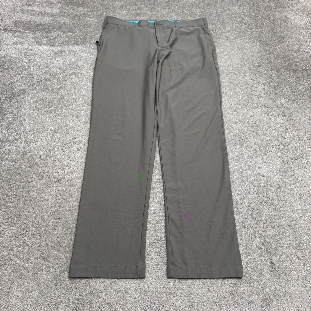 Birdie Bound Golf Pants Men 34x32 Gray Performance Stretch Flat Front Athletic